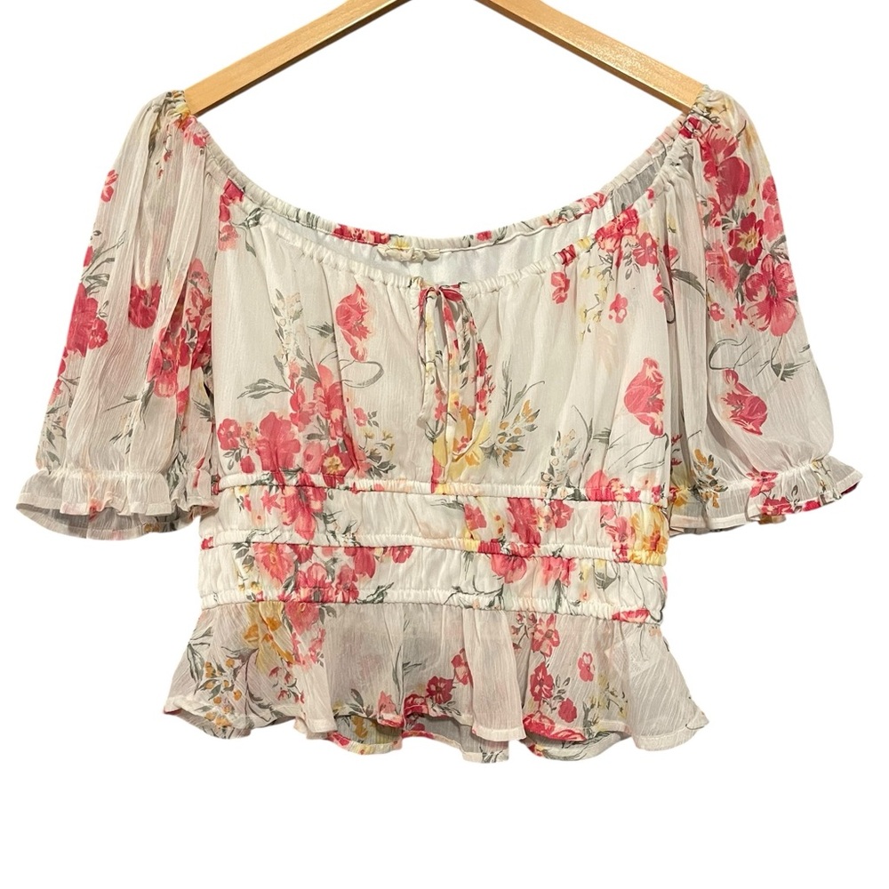 Indulge Floral Off-Shoulder Blouse NWOT - Picture 2 of 3